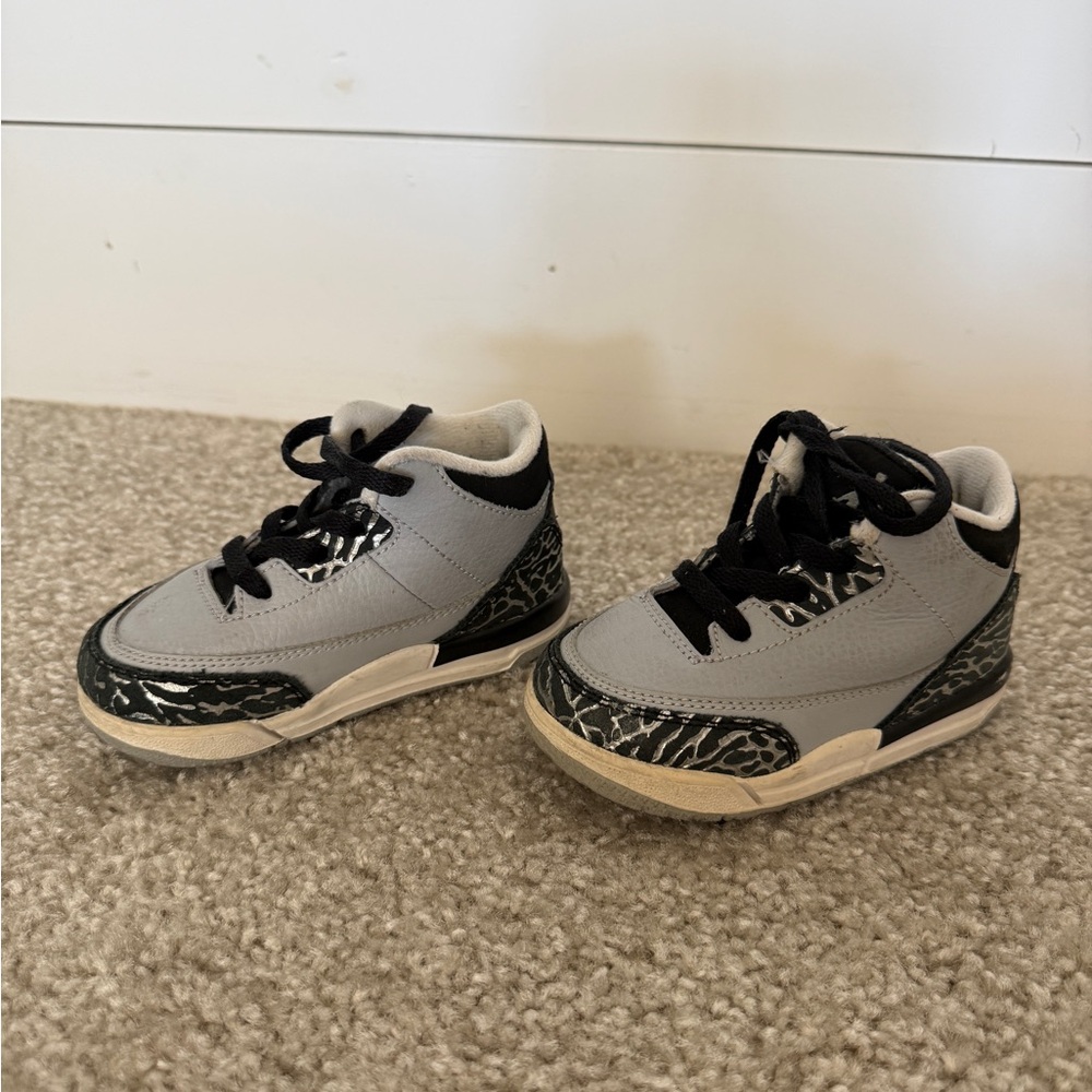 Jordan 3 Wolf Gray Kids Sneakers